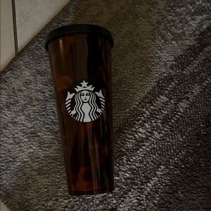 Starbucks Brown Tumbler with Black Lid